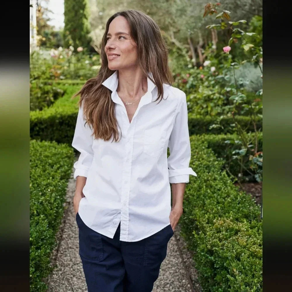 Frank & Eileen Barry Long Sleeve Shirt in White